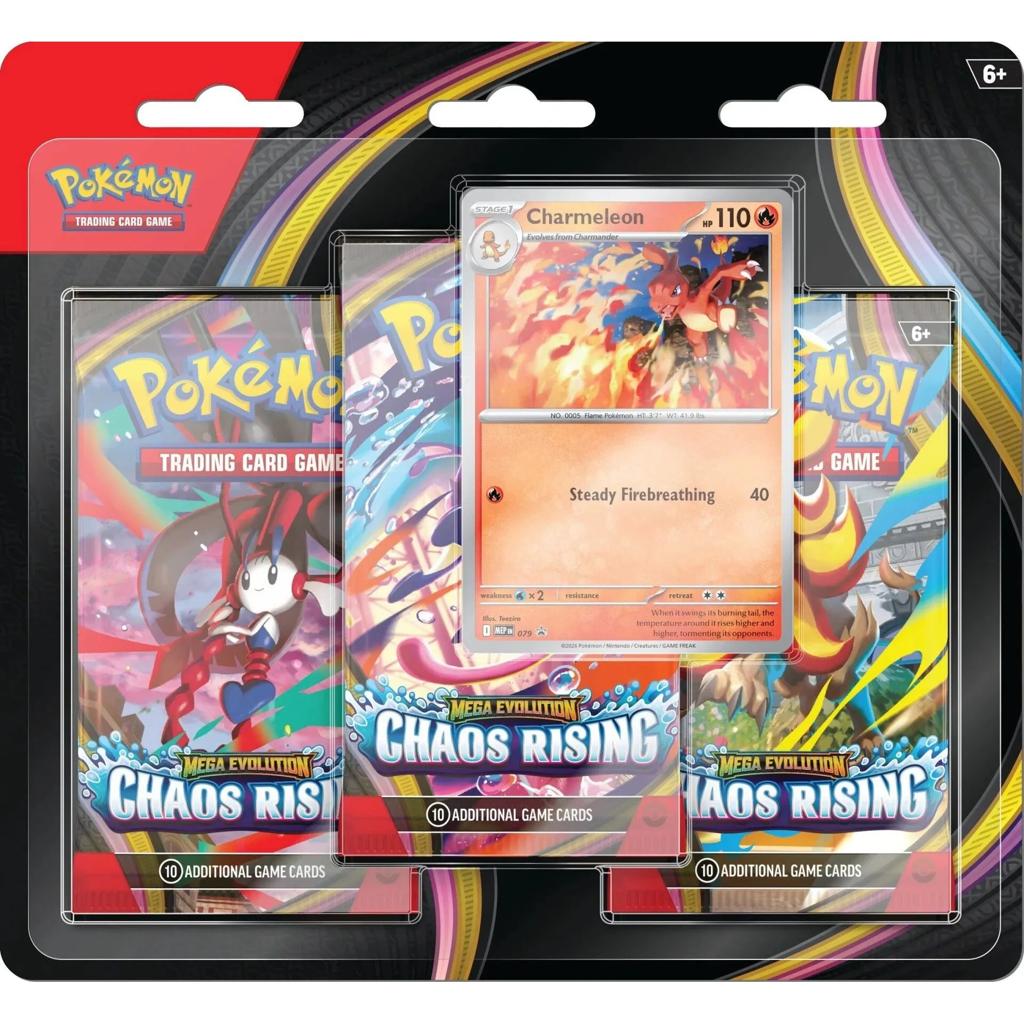 Pokémon Mega Evolution: Chaos Rising 3-Pack Blister – Charmeleon Promo