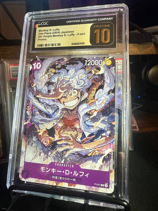 CGC Pristine 10 Monkey D. Luffy P-041 Promo Japanese One Piece Card Game