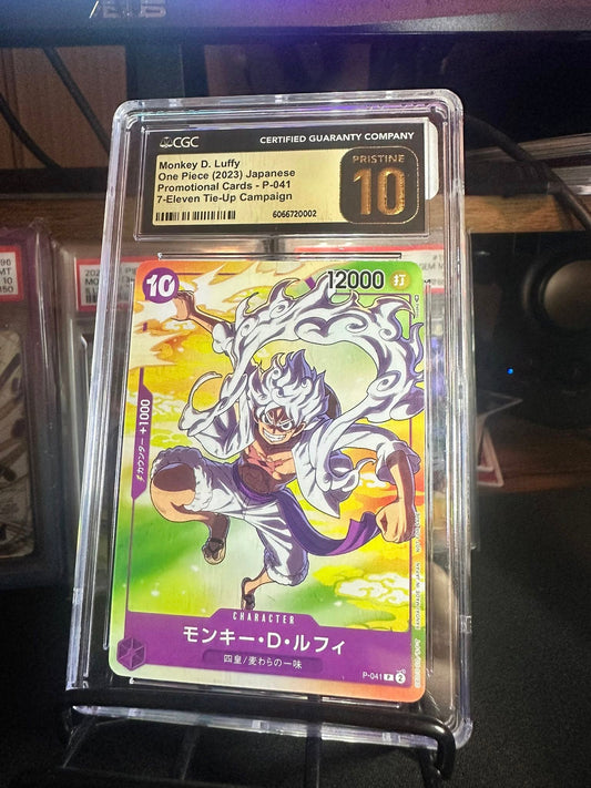 CGC Pristine 10 Monkey D. Luffy P-041 7-Eleven Promo Japanese One Piece Card