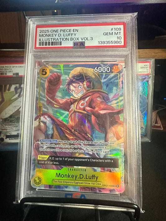 PSA 10 Monkey D. Luffy Illustration Box Vol. 3 Promo One Piece Card Game