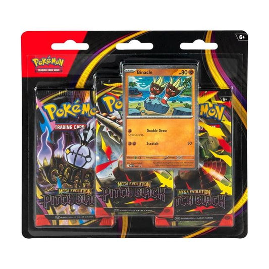 Pokémon Mega Evolution: Pitch Black 3-Pack Blister – Binacle Promo